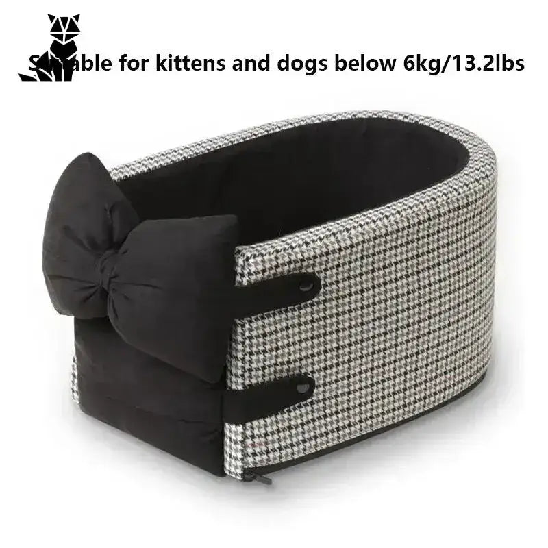 Bezpieczny Fotelik dla Psa do Samochodu Czarny Czarny Biały Kratka