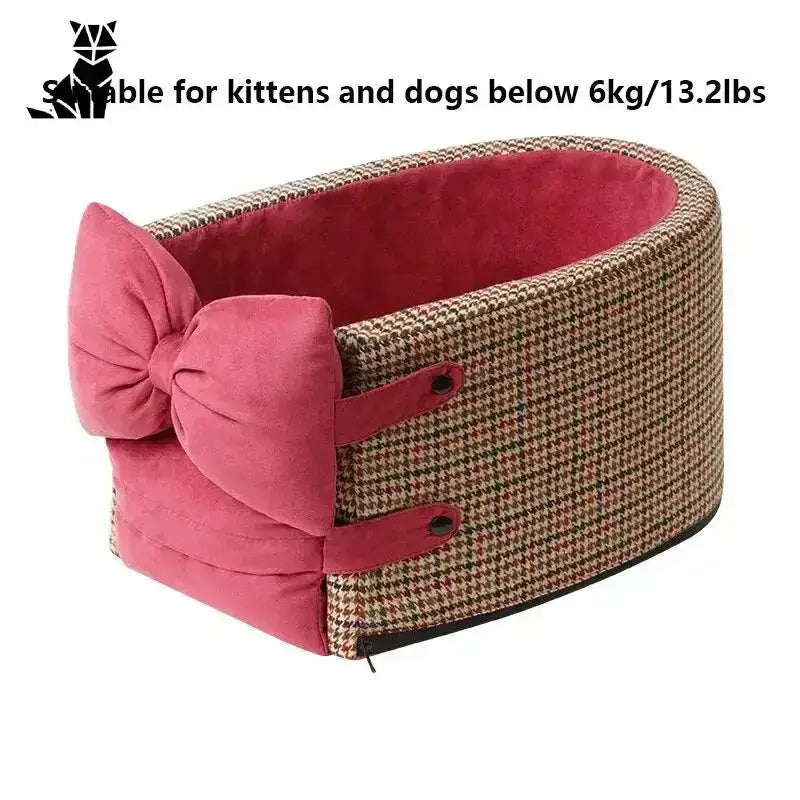 Bezpieczny Fotelik dla Psa do Samochodu Róż Zwierzak Przewoźnik łóżko