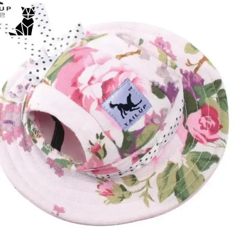 Czapka Kota Wygodna z Regulacją dla Kota Kwiaty Kwiatowy Wzór Zwierzak Słońce