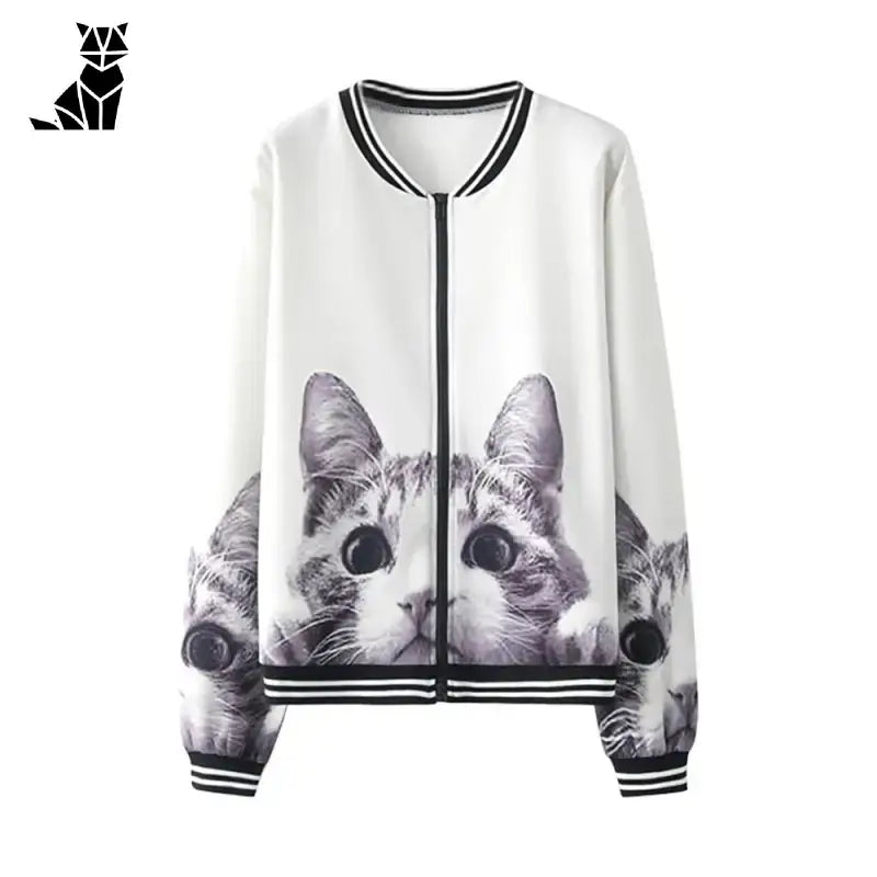 Damska Bluza z Kotem Marki Feline - Idealna Dla Kociej Kobiety!