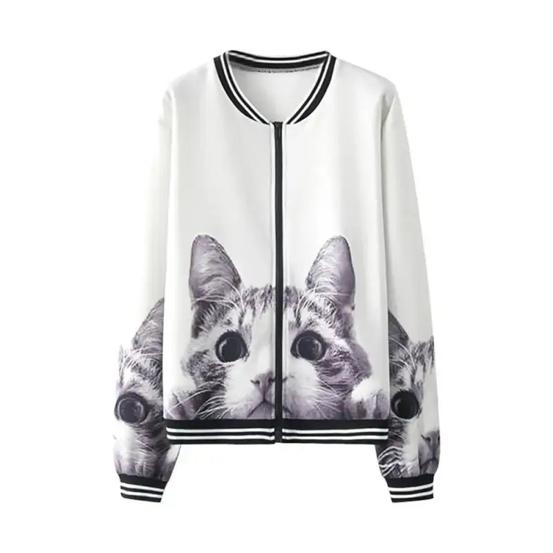 Damska Bluza z Kotem Marki Feline - Idealna Dla Kociej Kobiety! - s