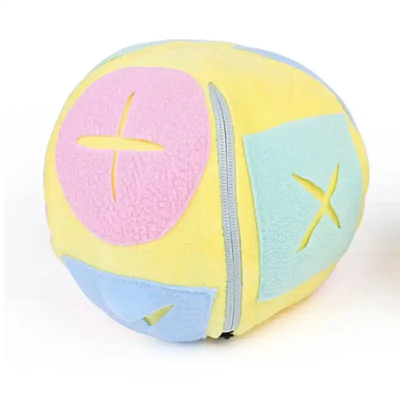 Dozownik Karmy z Piłką dla Psa - Zabawa i Zdrowie żółty Miękki Runda Pastelowy Kolor