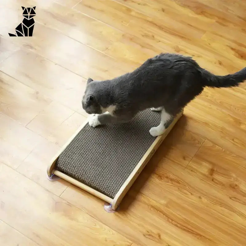 Drapak ścienny dla Kota – Styl i Trwałość Szary Biały Kot