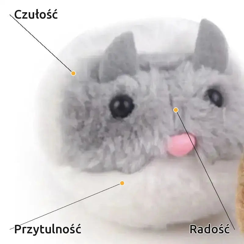 Interaktywna Mysz dla Kota Pluszowa Ruchoma Szary