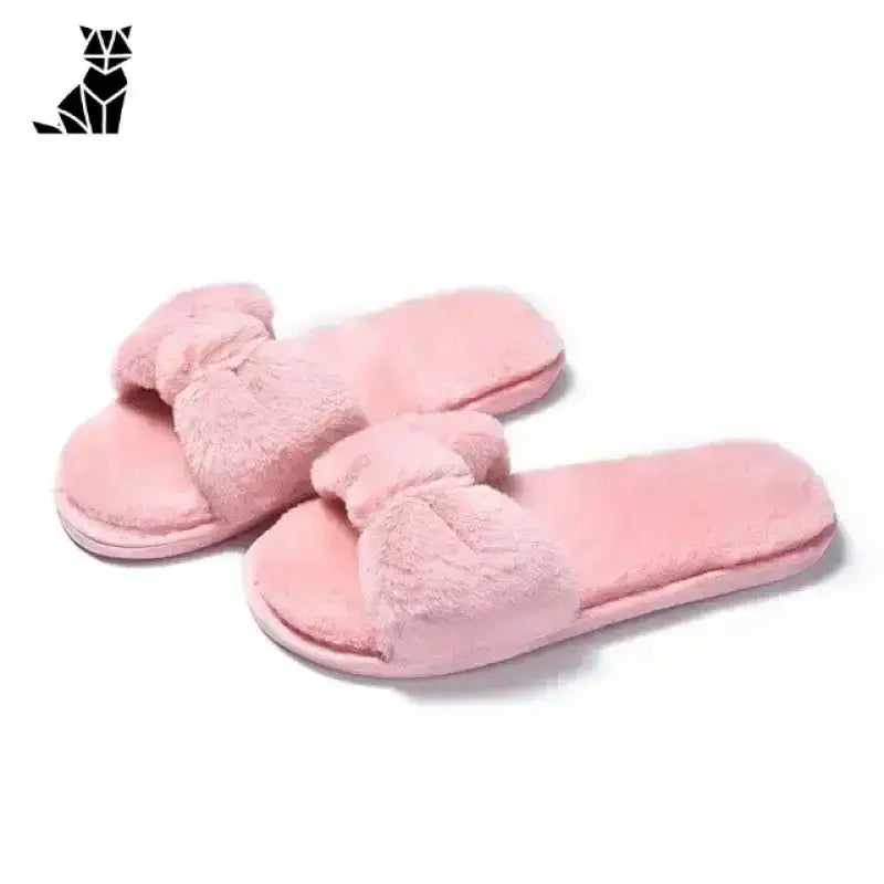 Kapcie Damskie z Kokardą – Styl i Wygoda Różowy / 36 Para Puszysty Różowy