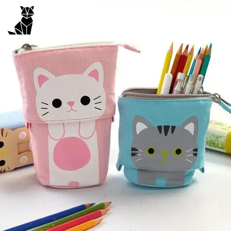 Koci Zestaw Kawaii do Przechowywania - Stylowe Biuro