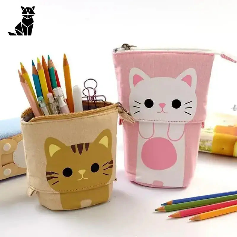 Koci Zestaw Kawaii do Przechowywania - Stylowe Biuro