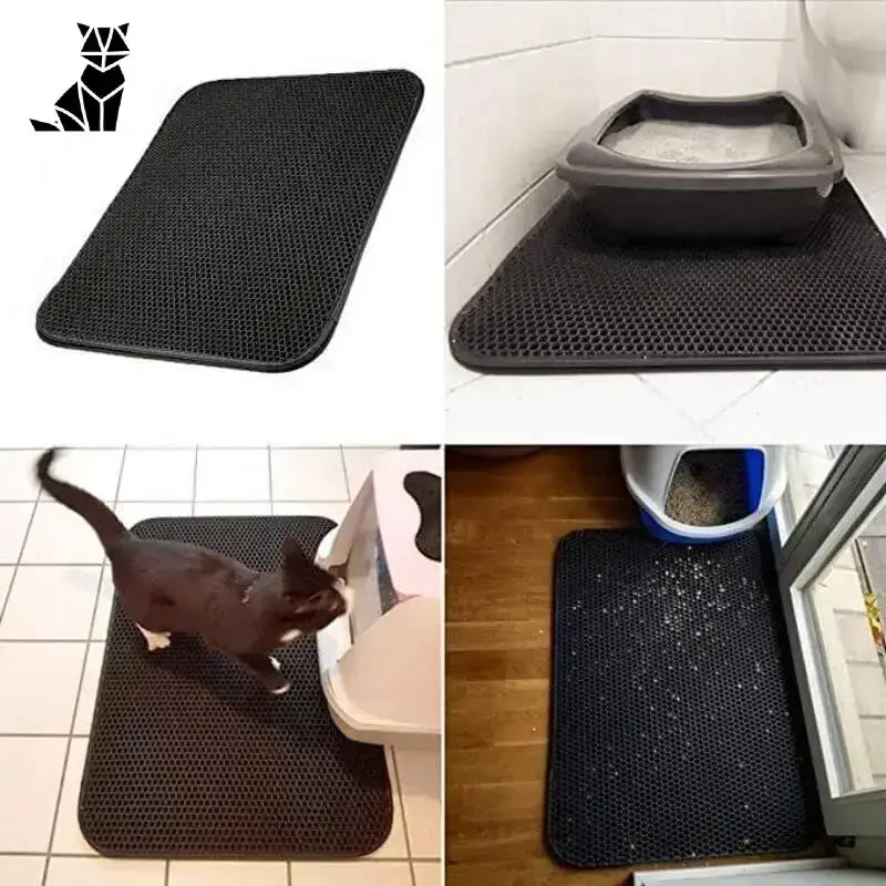 Mata pod Kuwetę dla Kota Easyclean Antyżwirkowa Czarny Plaster Miodu Kot