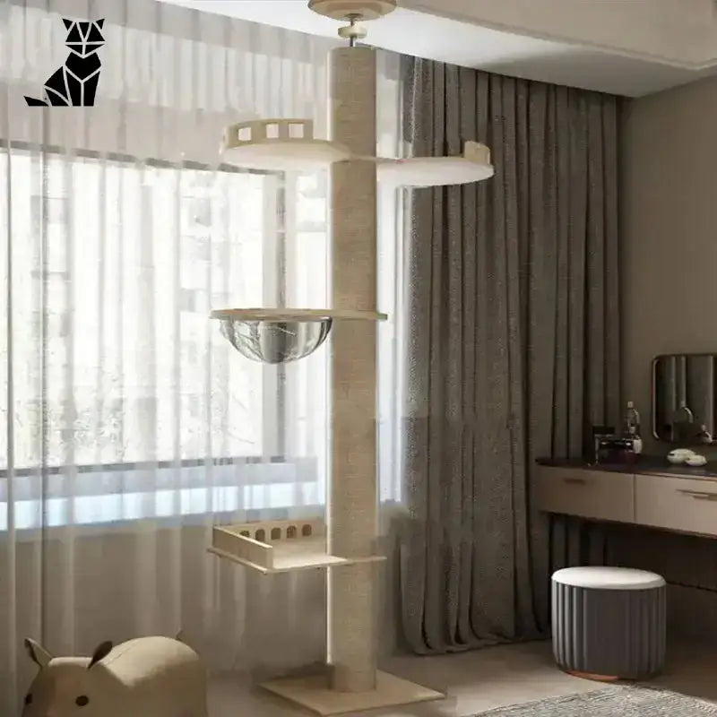 Naturalne Drzewo dla Kota do Drapania Wysoki Wielopoziomowy Kot