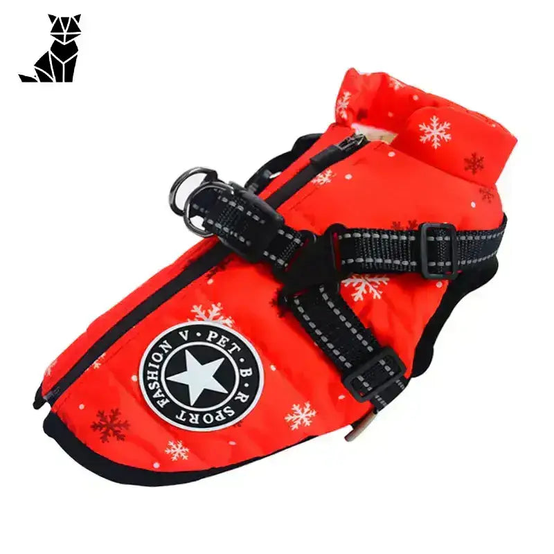 Płaszcz Zimowy z Szelką dla Psa - Komfort i Styl Płatek śniegu / s (1.3-3.2kg)