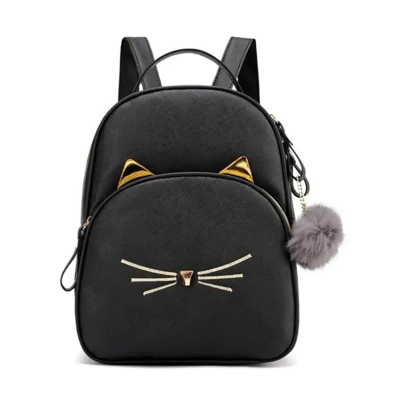 Plecak Mini Cat Ze Sztucznej Skóry - Elegancja w Każdym Detalu! - Czarny