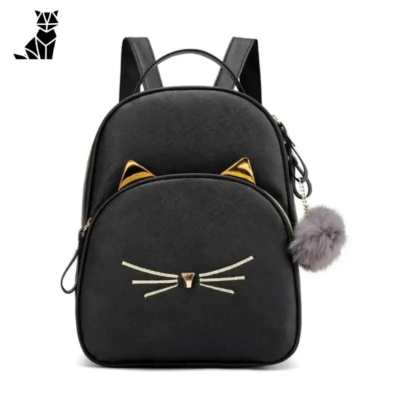 Plecak Mini Cat ze Sztucznej Skóry - Styl i Wygoda Czarny