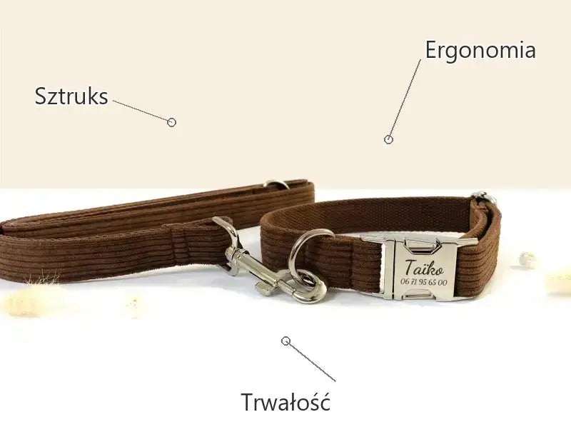 Smycz Sztruksowa 120 Cm Wytrzymała dla Psa Tytuł Domyślny