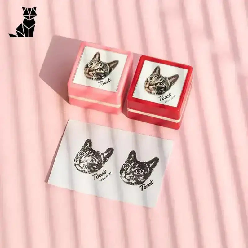 Stempel Art z Twojego Zdjęcia - Spersonalizuj Teraz! Kwadrat o Tematyce Kociej Podstawki