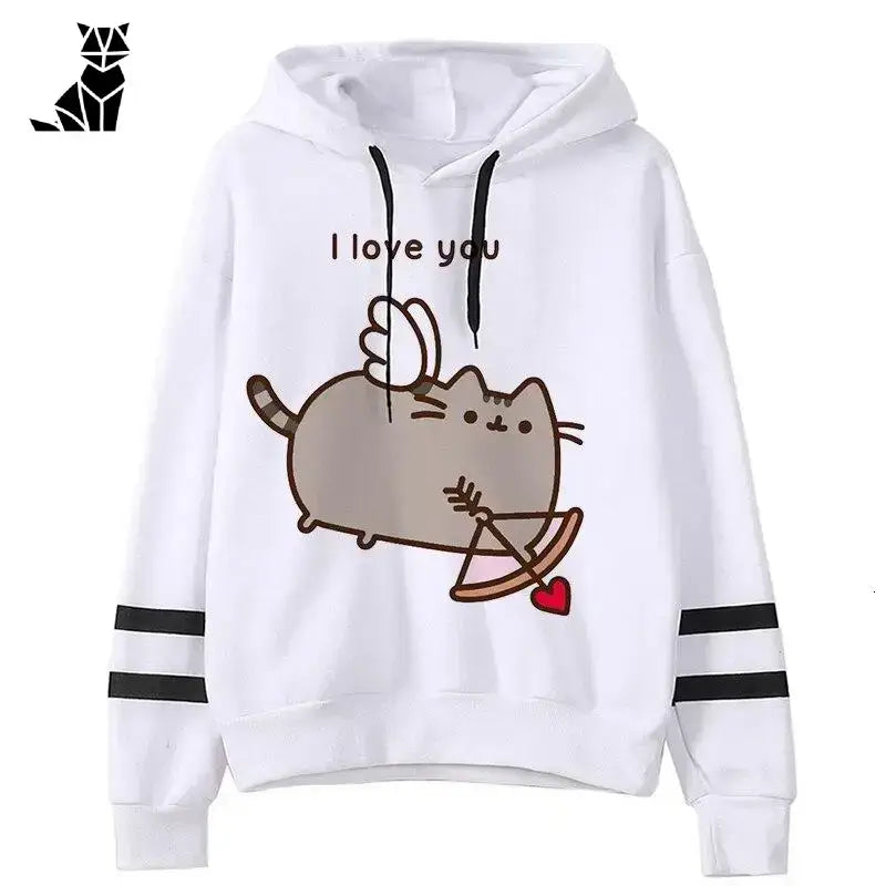 Stylowa Bluza z Kotem dla Miłośników Zwierząt Biały Bluza Amorek