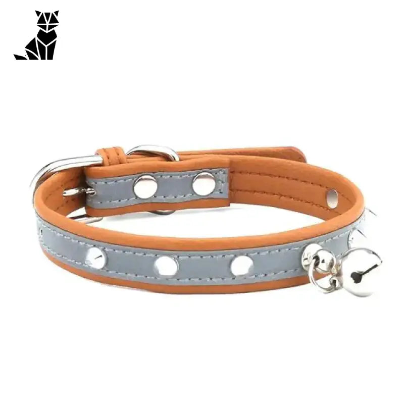Stylowa Obroża dla Kota ze Sztucznej Skóry 25-32 Cm Brązowy