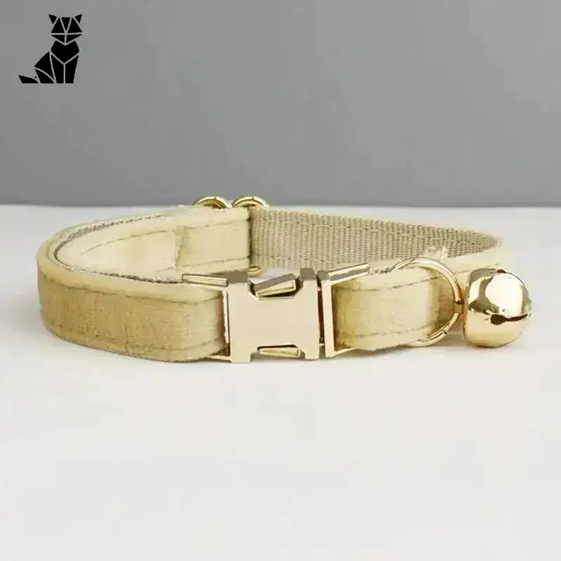 Stylowa Obroża z Kokardką dla Kota Beżowy / S(16-26cm)
