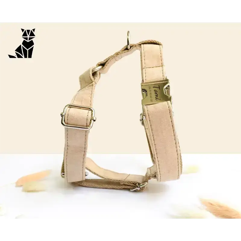 Szelki dla Psa Handmade z Personalizacją Bawełniane Xs Beż Zwierzak Uprząż