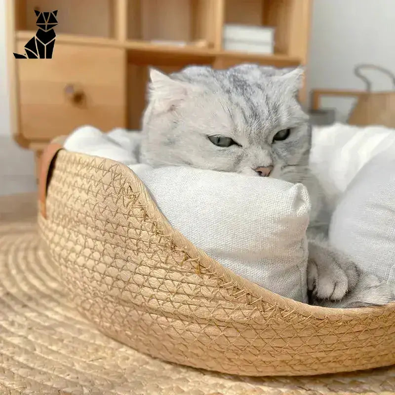 Tkana Sofa Bambusowa dla Kota i Psa - Styl i Komfort