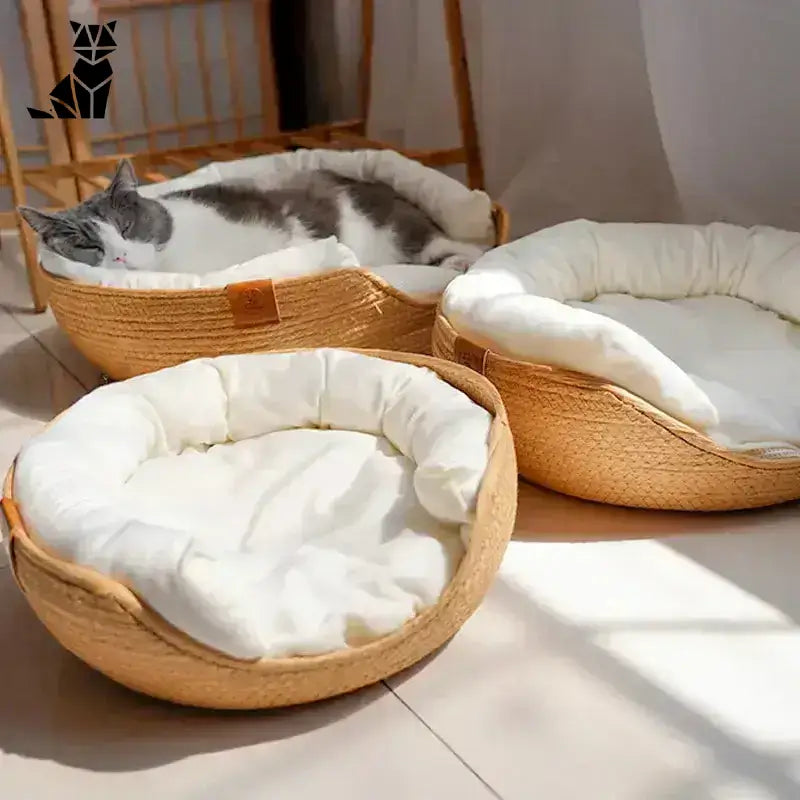 Tkana Sofa Bambusowa dla Kota i Psa - Styl i Komfort