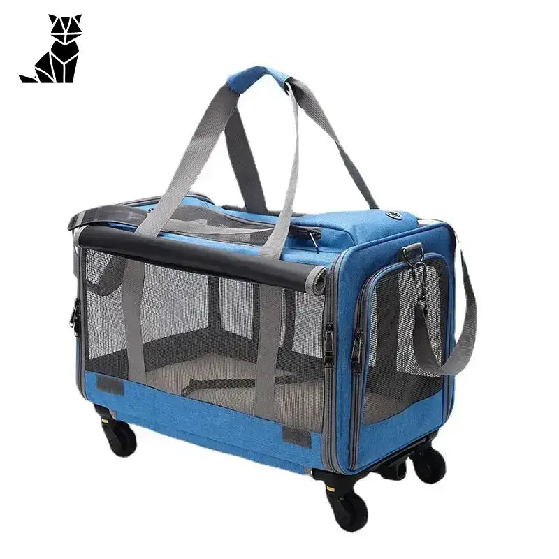 Transporter dla Kota na Kółkach – Wygoda i Styl Niebieski / 47cm 30cm 39cm