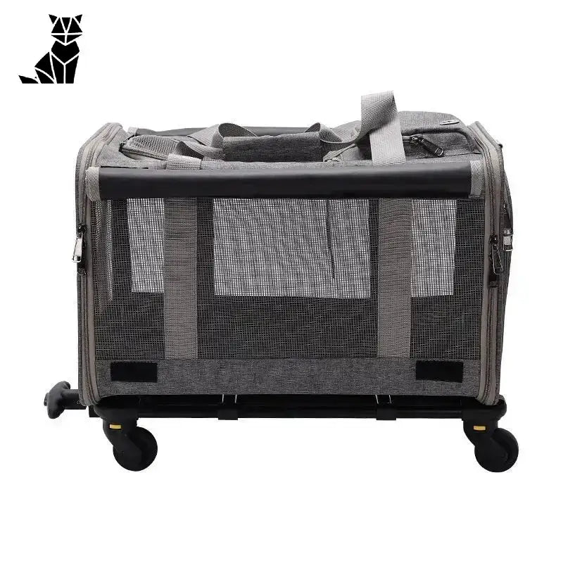 Transporter dla Kota na Kółkach – Wygoda i Styl Szary / 47cm 30cm 39cm