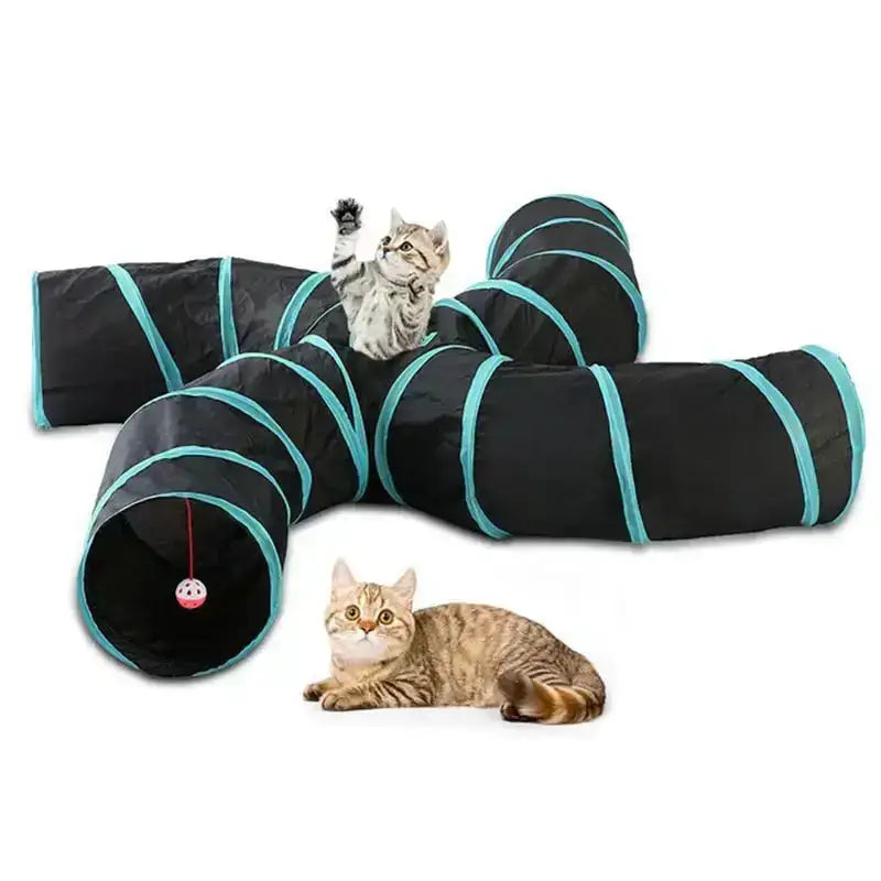 Tunel do Zabawy dla Kota Nylonowy Składany 1 Wielogałęziowy Kot Grać