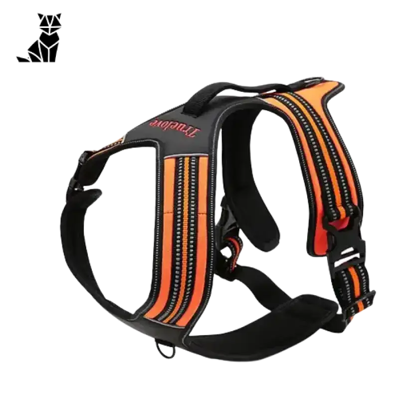 Wytrzymała Uprząż dla Psów z Nylonowego Płótna Oxford Pomarańczowy / Xs Pomarańczowy Czarny Pies