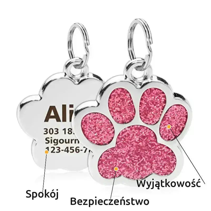 Adresówka dla Psa z Grawerem, Personalizowana Nieścionka