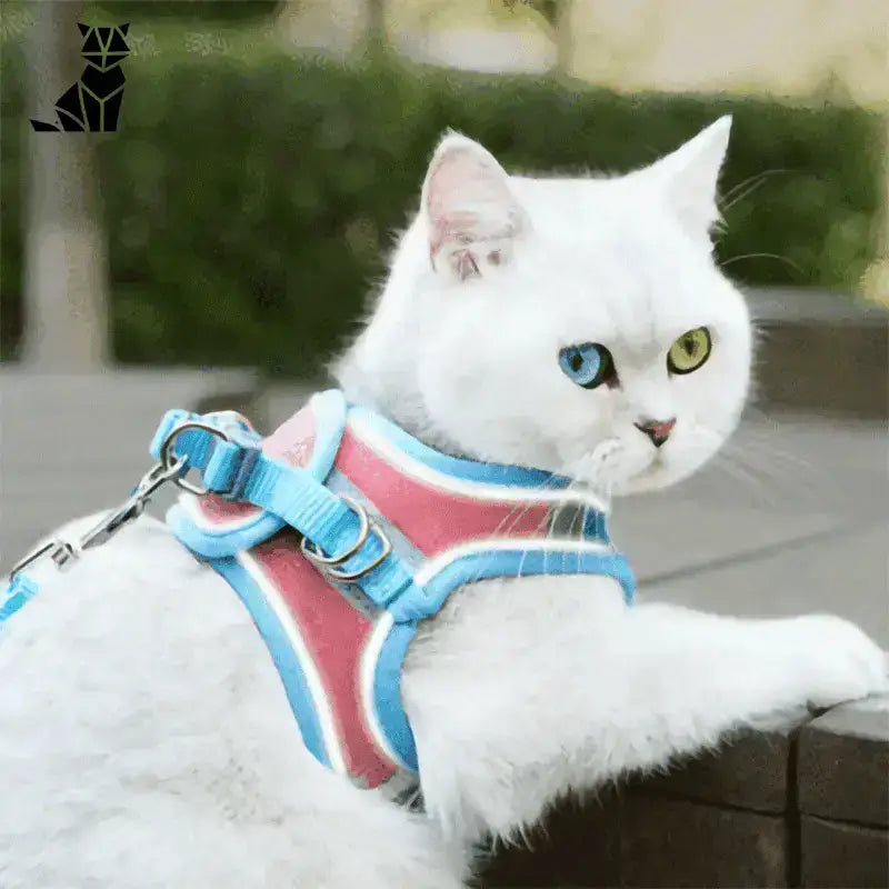 Bezpieczne Szelki dla Kota w Każdej Podróży Biały Kot Heterochromia