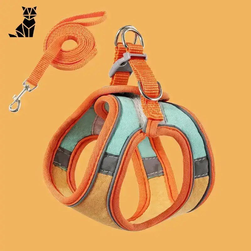 Bezpieczne Szelki dla Kota w Każdej Podróży Pomarańczowa Zieleń / s (24–28 Cm | 20–24 Cm | ≤ 2 Kg) Pomarańczowy Turkus