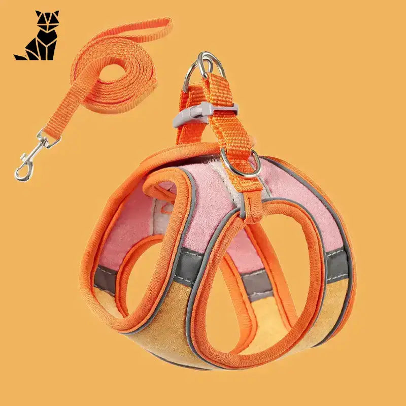 Bezpieczne Szelki dla Kota w Każdej Podróży Pomarańczowy Róż / s (24–28 Cm | 20–24 Cm | ≤ 2 Kg) Pomarańczowy Różowy