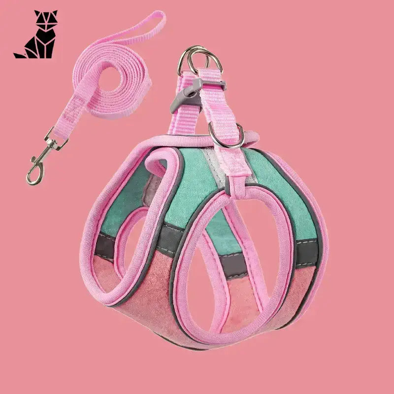 Bezpieczne Szelki dla Kota w Każdej Podróży Różowa Zieleń / s (24–28 Cm | 20–24 Cm | ≤ 2 Kg) Różowy Mięta Zielony