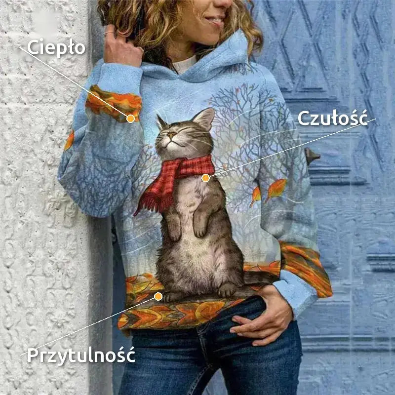 Bluza z Kapturem dla Kota Miękka Wygodna