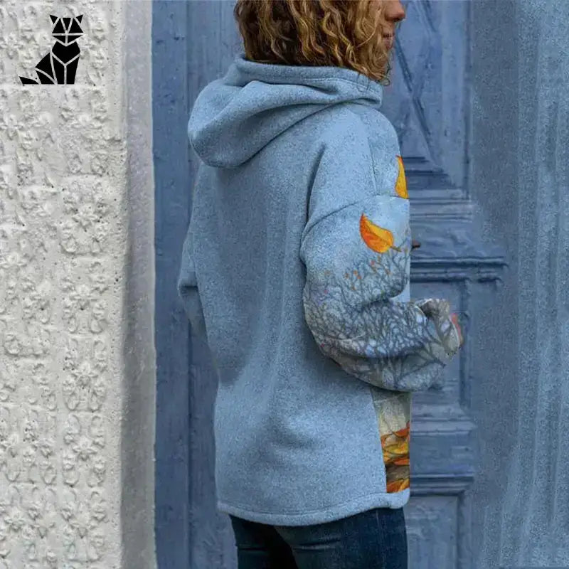 Bluza z Kapturem dla Kota Miękka Wygodna światło Niebieski z Kapturem