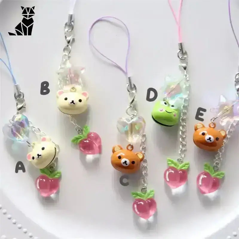 Breloczek Kawaii – Stylowa Fantazja dla Twojego Telefonu Pięć Słodki Zwierzę