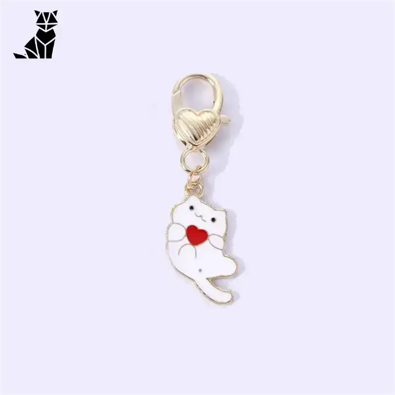 Brelok z Kotem do Kluczy: Styl i Urok na co Dzień Czat i Biały Emalia Kot