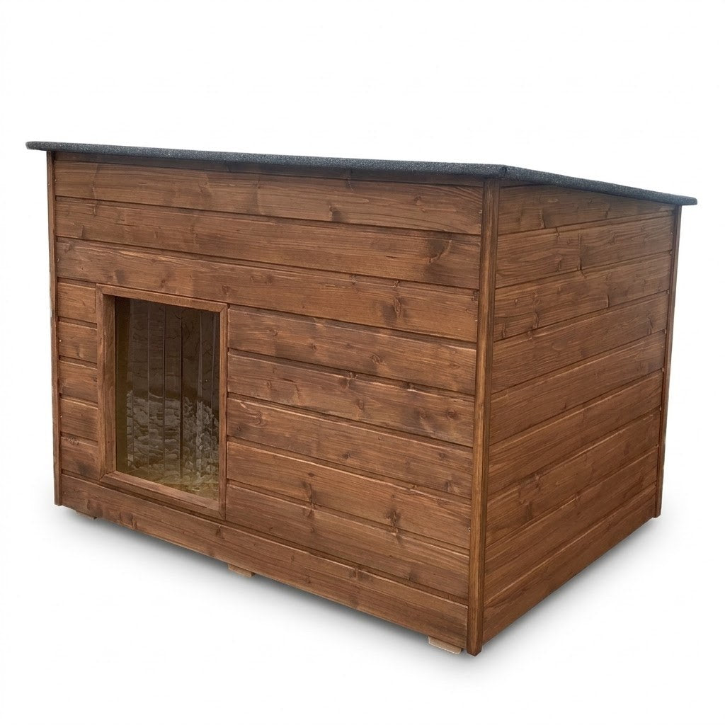 Buda dla beagla – Ocieplana, Drewniana, Palisander, 2XL