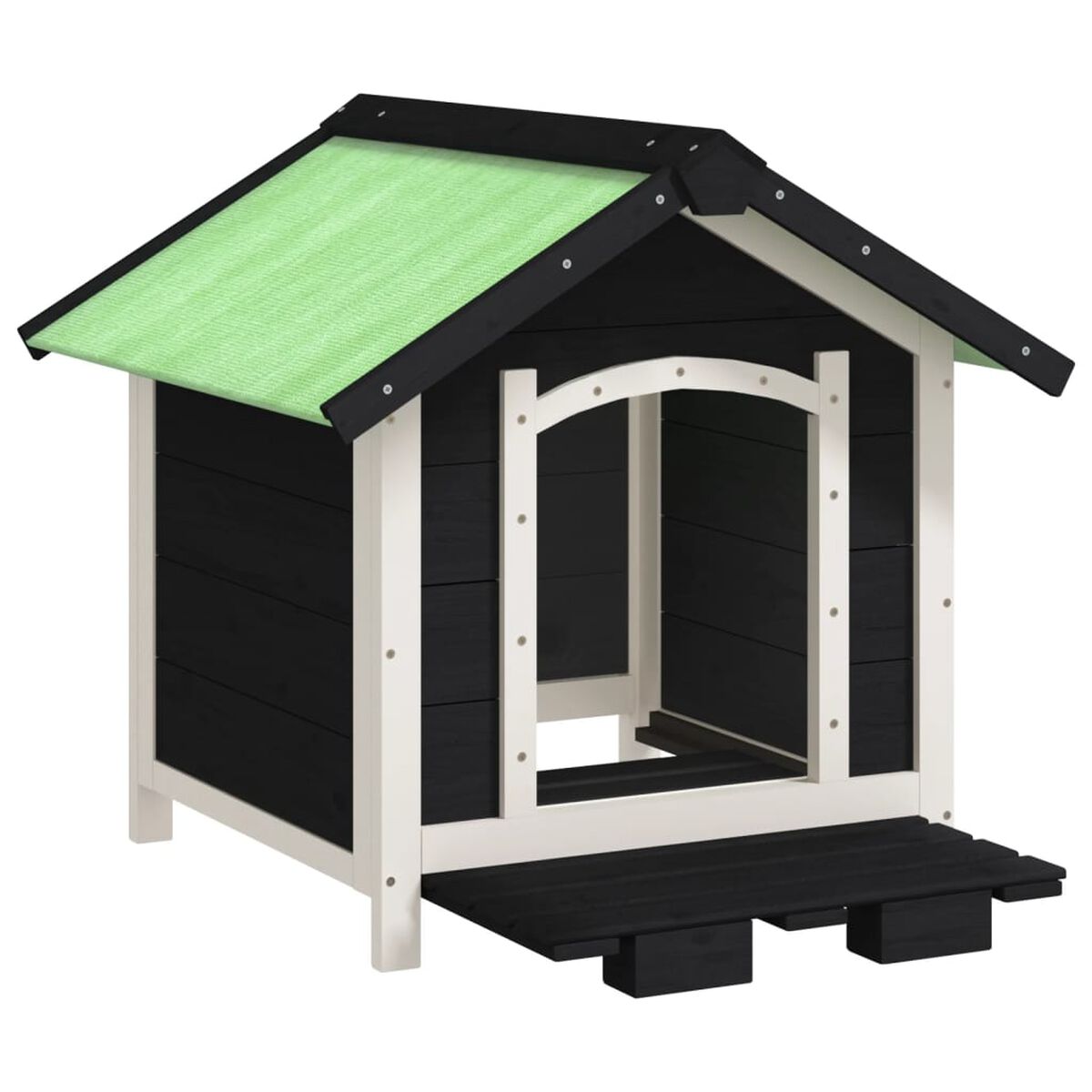 Buda dla Małego Psa Drewniana 65x65x61,5 cm Szara – widok 4