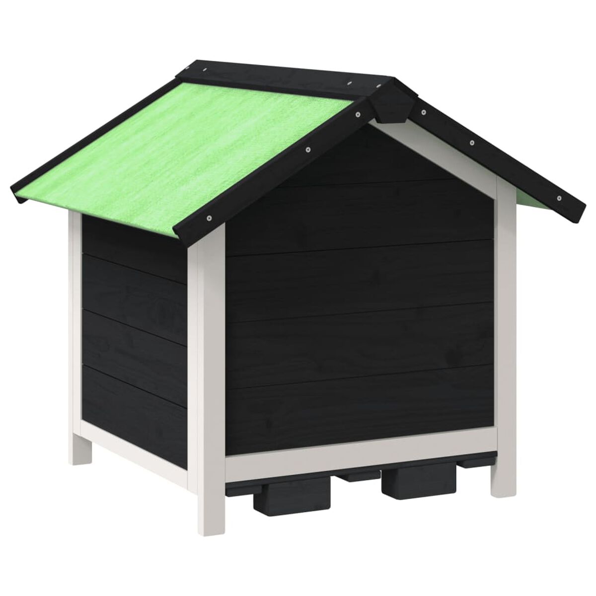 Buda dla Małego Psa Drewniana 65x65x61,5 cm Szara – widok 6