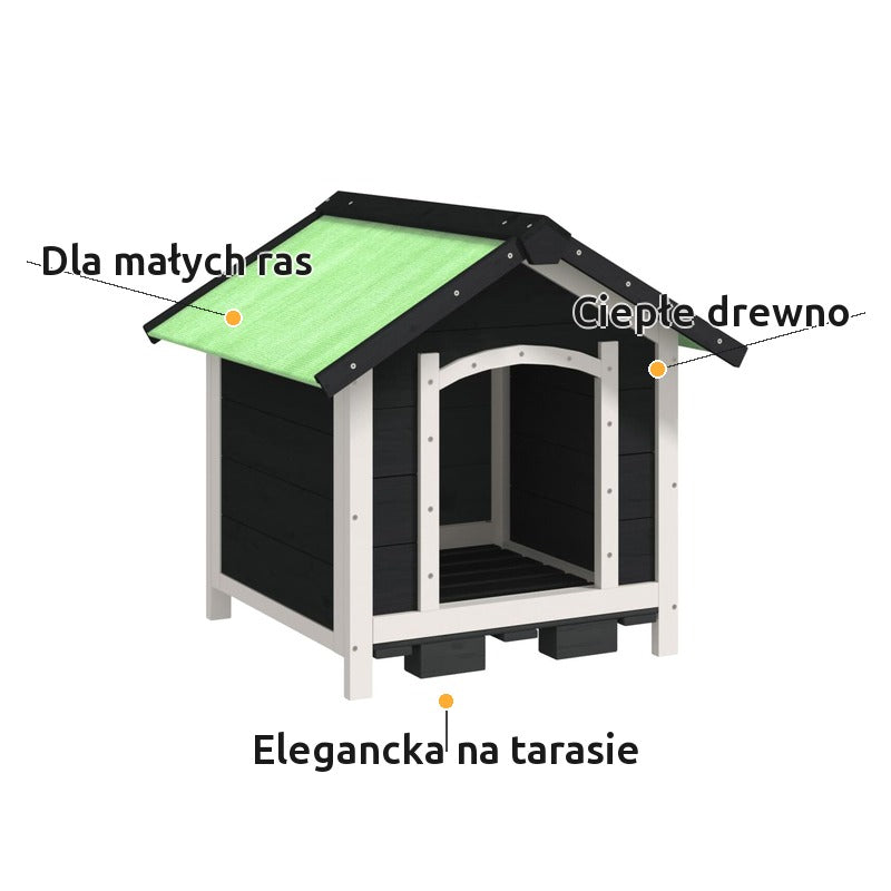 Buda dla Małego Psa Drewniana 65x65x61,5 cm Szara – korzyści