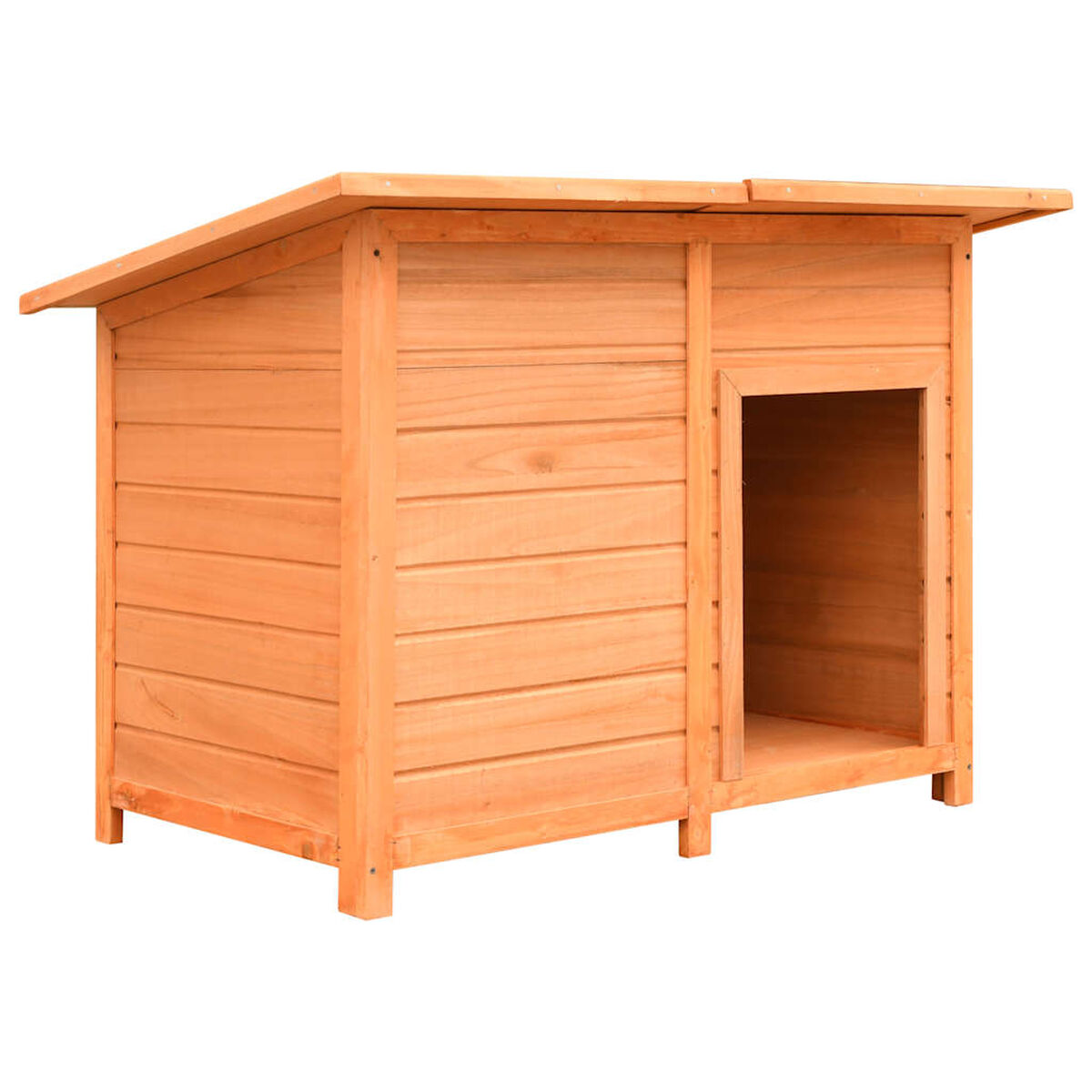 Buda dla Psa Drewniana z Płaskim Dachem 120x77x86 cm Sosna i Jodła – widok 2