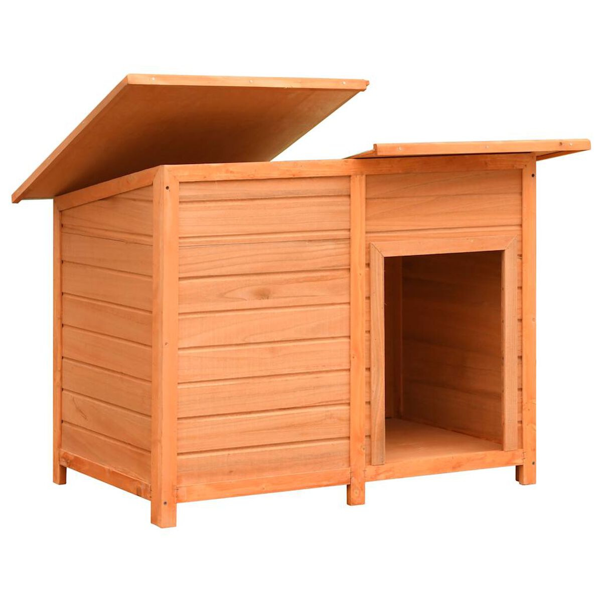 Buda dla Psa Drewniana z Płaskim Dachem 120x77x86 cm Sosna i Jodła – widok 3