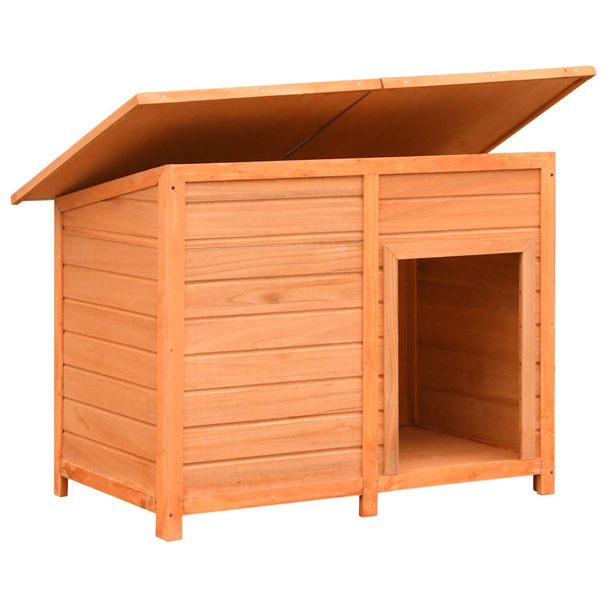 Buda dla Psa Drewniana z Płaskim Dachem 120x77x86 cm Sosna i Jodła – widok 4