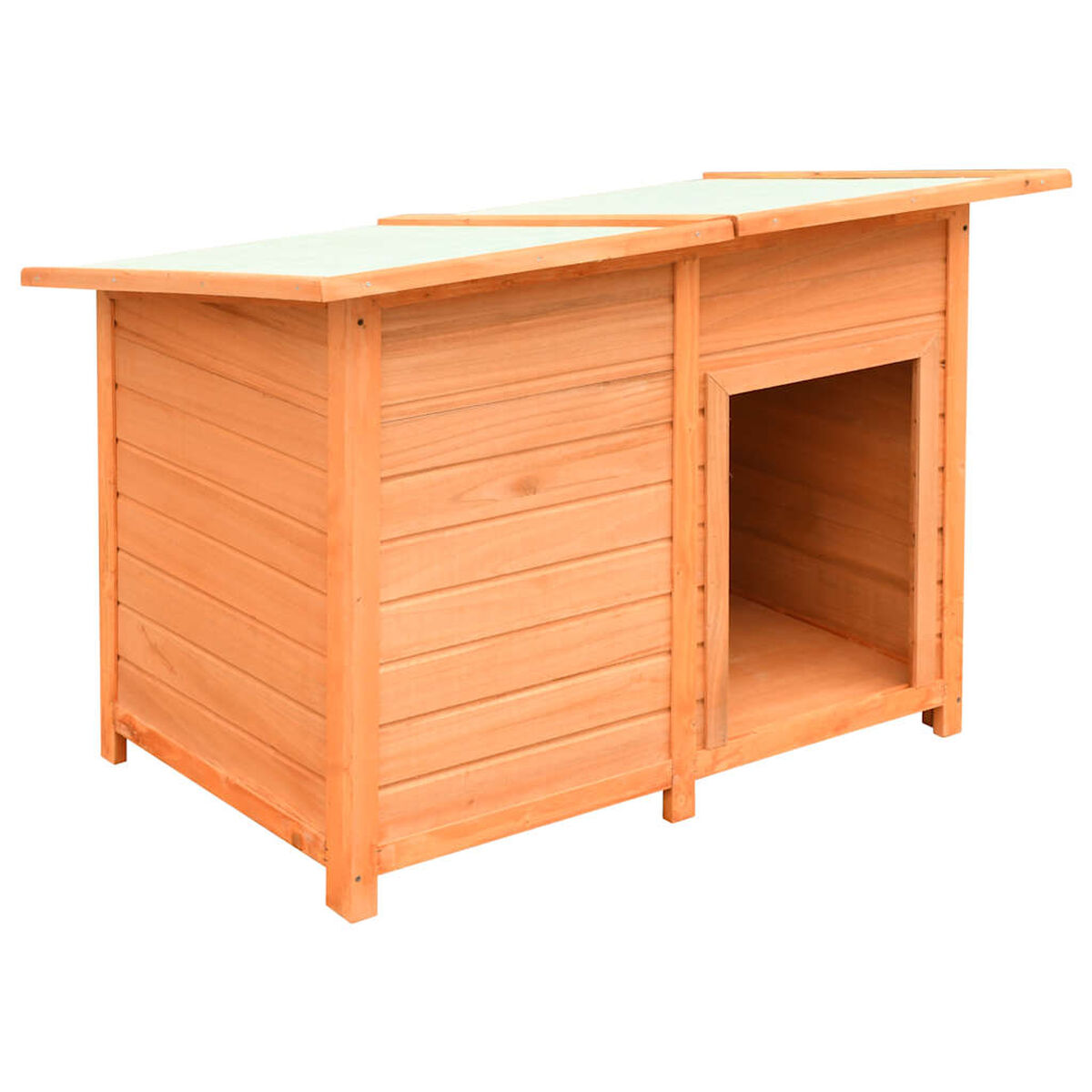 Buda dla Psa Drewniana z Płaskim Dachem 120x77x86 cm Sosna i Jodła – widok 5