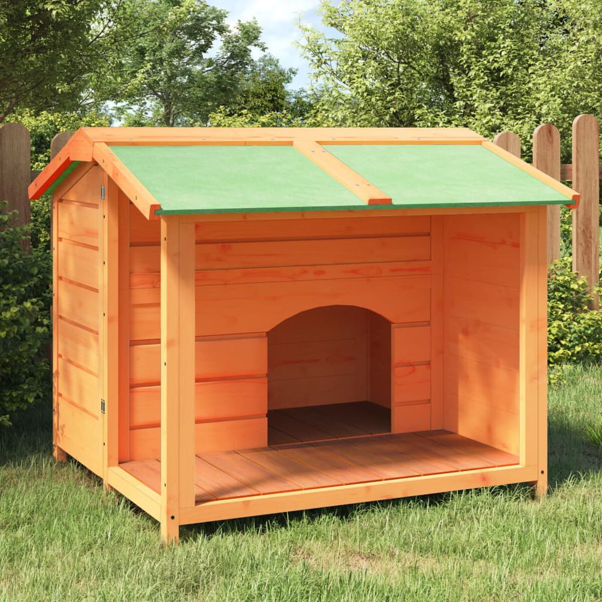 Buda dla Psa na Zewnątrz z Zadaszeniem 96x87x80,5 cm Drewno Sosnowe – widok 2