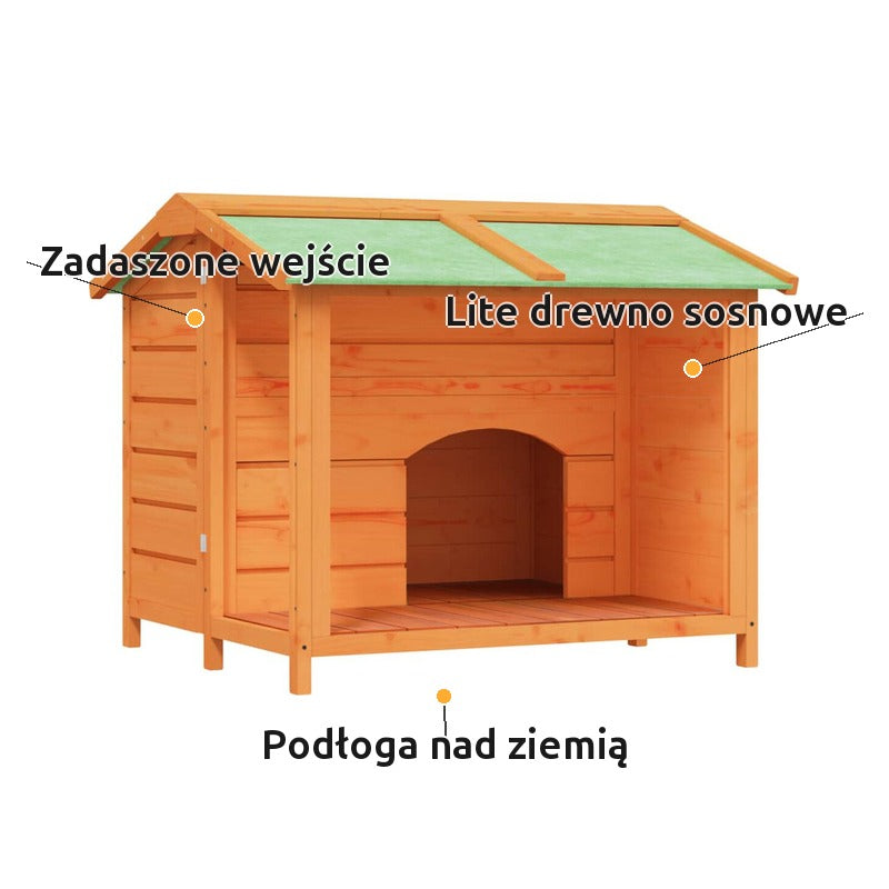 Buda dla Psa na Zewnątrz z Zadaszeniem 96x87x80,5 cm Drewno Sosnowe – korzyści