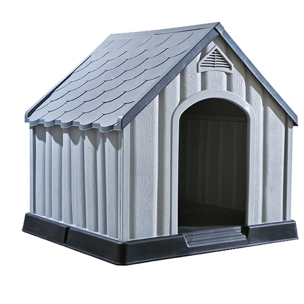 Buda dla Psa Plastikowa 92x87x91 cm z Podniesioną Podłogą Szara – widok 2