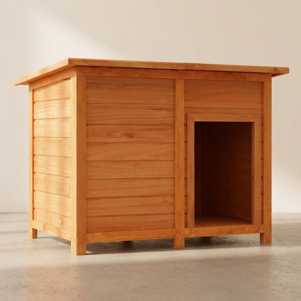 Buda dla Psa Drewniana z Płaskim Dachem 120x77x86 cm Sosna i Jodła – zdjęcie produktu