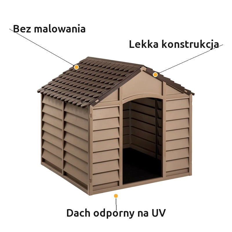 Buda dla Psa z Tworzywa 86x84x82 cm Polipropylen Brązowa – zalety